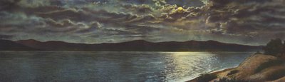 ソルトン海の月明かり（カラー写真） 作： アメリカの写真家
