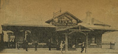 新聞の切り抜き：アメリカ、ペンシルベニア州パウエルトンアベニュー駅、1896年（写真プリント） 作： American Photographer