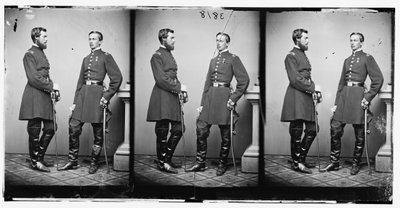 1860年から65年にかけての連邦軍将校、ルイ・フィリップ・ドルレアン（パリ伯爵）とロバート・ドルレアン（シャルトル公爵）の肖像（モノクロ写真）。 作： American Photographer