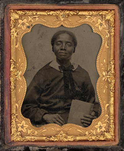 女性の肖像,c.1860年（写真） 作： アメリカの写真家