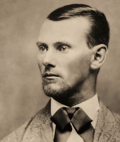 無法者ジェシー・ジェームズの肖像（1847-1882）、（内閣写真） 作： American Photographer