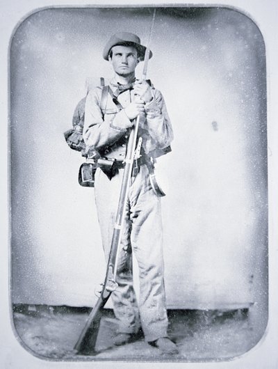 南部連合軍兵士トーマス・テイラー二等兵（モノクロ写真 作： American Photographer