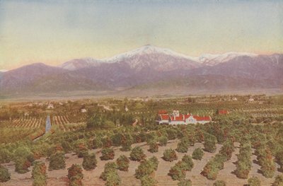 カリフォルニア州レッドランズ、スマイリーハイツからの眺め（カラー写真） 作： アメリカの写真家
