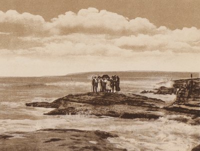 サンディエゴ：サンディエゴ近郊、ラ・ホヤのタートル・ロック（モノクロ写真） 作： アメリカの写真家