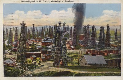 カリフォルニア州シグナルヒル、ガッシャーの様子（写真） 作： アメリカの写真家