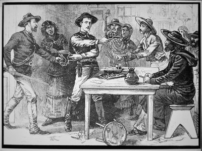 メキシコの無法者を逮捕するテキサス・レンジャー（1880年頃）（彫刻 作： American Photographer