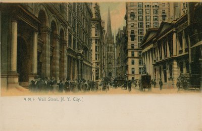 ウォール街、ニューヨーク市。 1913年に送られたはがき。 作： American Photographer