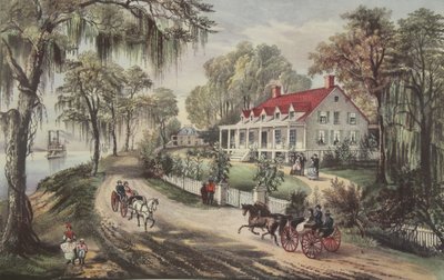 ミシシッピ州の家、パブ。 1871年、キュリアーとアイブス 作： American School