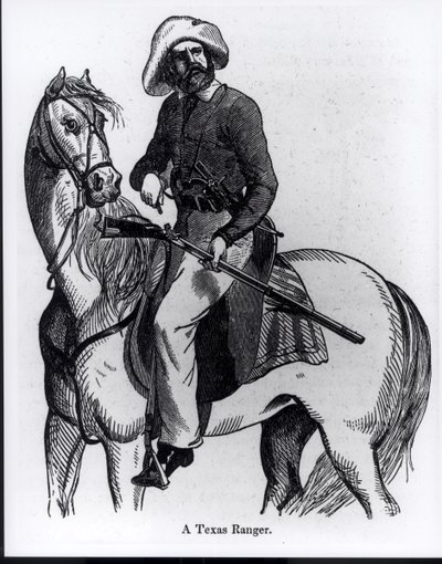 テキサスレンジャー、ジョンフロストによる「メキシコの絵画史とメキシコ戦争」のイラスト、1848 作： American School