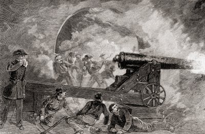 1214年4月、サムター要塞の戦いでの砲撃中の篭城地 作： American School