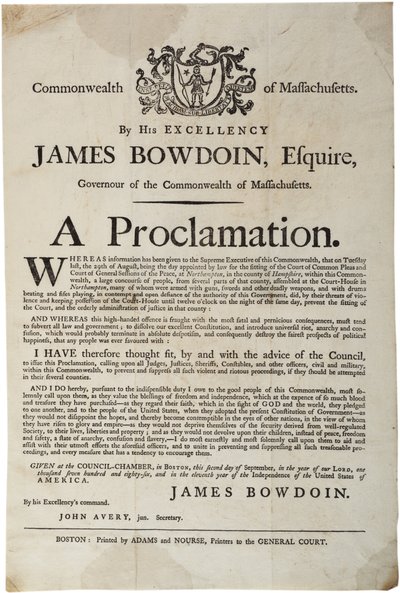 宣言、1786年9月2日 作： American School