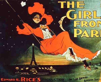 エドワード・E・ライスの「The Girl from Paris」の広告（カラーリトグラフ） 作： American School