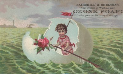 フェアチャイルド＆シェルトンオゾン石鹸の広告、1880年頃 作： American School