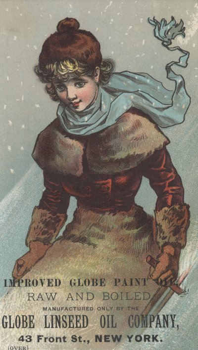 Globe Linseed Oil Companyの広告改良されたグローブペイント、1880年頃 作： American School