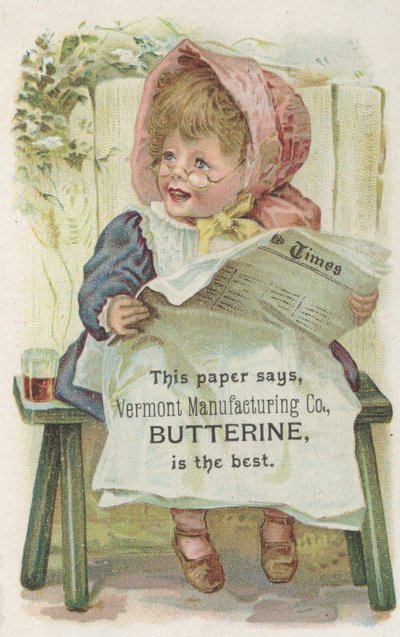 バーモント製造会社バタリンの広告、1880年頃 作： American School