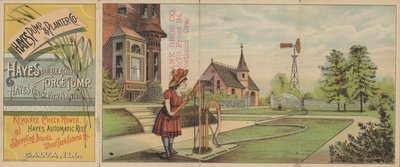 Hayes Pump and Planter Companyの広告（カラーリトグラフ 作： American School