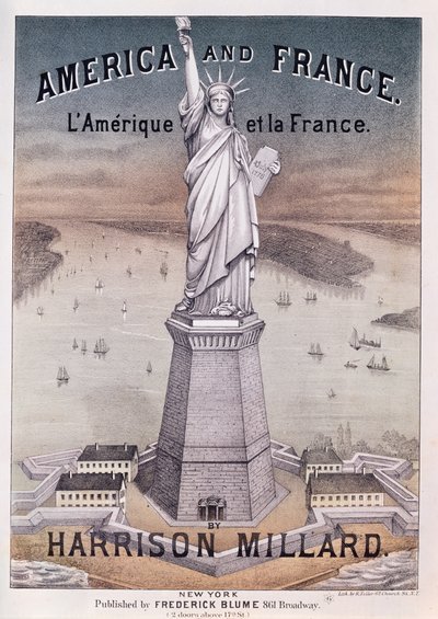 アメリカとフランス、ハリソンミラードによる自由の女神像（1830-95）の曲の楽譜 作： American School