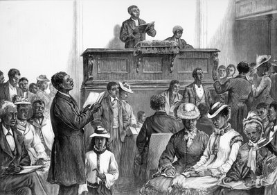 アメリカのスケッチ。ワシントンの黒人集会（「The Illustrated London News」より 作： American School