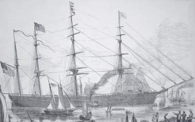 アメリカの帆船「ザ・グレート・リパブリック」1853年頃（彫刻 作： American School