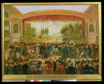 TDジムクロウライス（1808-60）の57夜を描いたアメリカンシアター、ニューヨーク、バワリー、1833年11月25日 作： American School