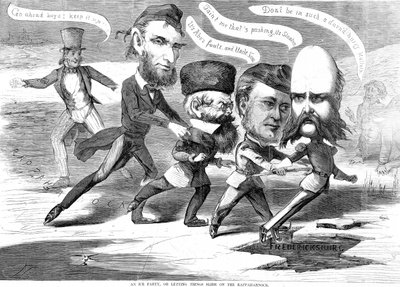 氷のパーティーまたは戦争のユーモアからの物事をラッパハノックで滑らせます 作： American School