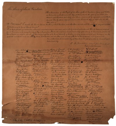 1860年12月20日、サウスカロライナ州間の連合を解散する条例、1861年 作： American School