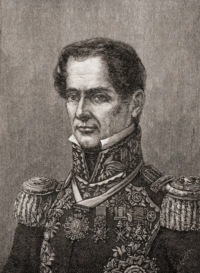 アントニオ・デ・パドヴァ マリア・セヴェリノ・ロペス・デ・サンタ・アンナ・イ・ペレス・デ・レブロ、1905年出版『わが祖国の歴史』より（エングレーヴィング） 作： American School
