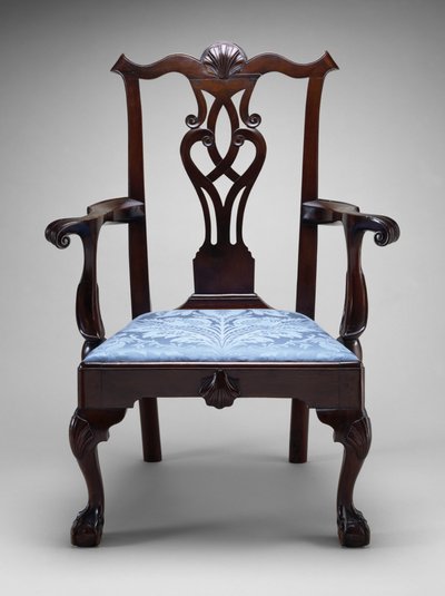 アームチェア、c。 1760-1790（黒いクルミ;南の黄色い松） 作： American School