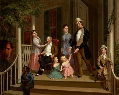 Ashe-Moses Family Group、1845年頃（キャンバスに油彩） 作： American School