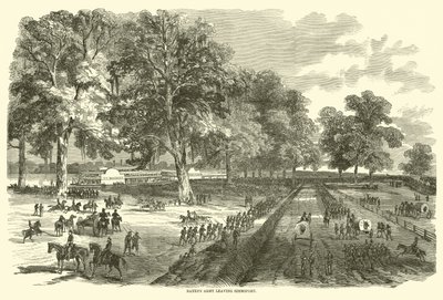 1863年5月、シムズポートを去るバンクス軍 作： American School