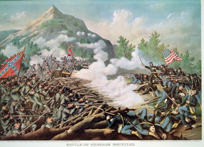 1864年6月27日、ジョージア州ケネソー・マウンテンの戦い、Kurz & Allisonの刻印 作： American School