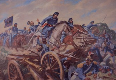 米墨戦争「レサカ・デ・ラ・パルマの戦い」（水彩・紙 作： American School