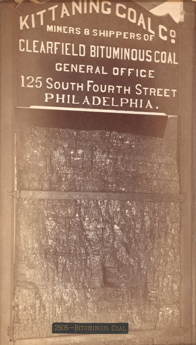 瀝青炭、Kittaning Coal Co.sの展示、1876年（銀の卵白印刷） 作： American School