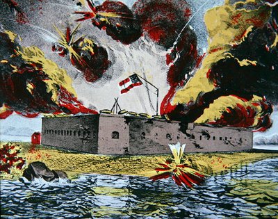 ジョージア州ケイトスパー島のフォート・プラスキーへの砲撃 作： American School