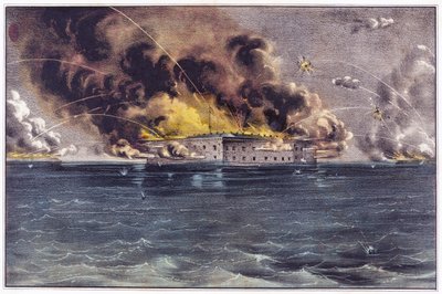サムター要塞爆撃、チャールストンハーバー、1861年4月12日、13日、パブ。 1861 作： American School