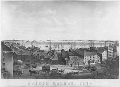 ボストン港、1854 作： American School