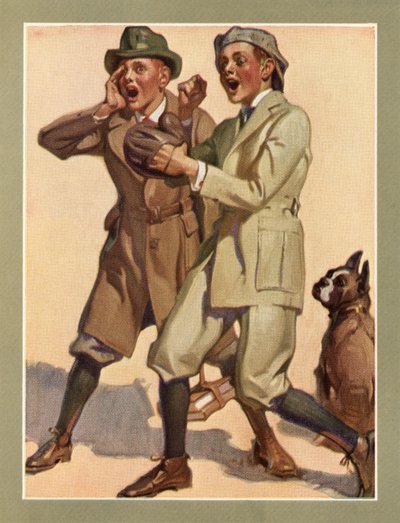 1920年代、ストリート・ベースボールに興じる少年たち 作： American School