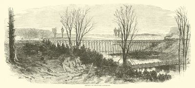 1865年3月の軍事鉄道橋 作： American School