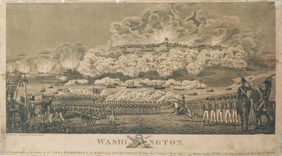1814年8月24日、イギリスによるワシントンの燃焼、I。ライランド発行 作： American School