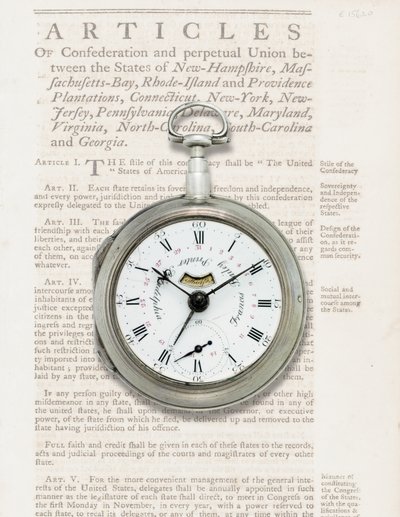カレンダーウォッチ、1780年頃（シルバーケース） 作： American School