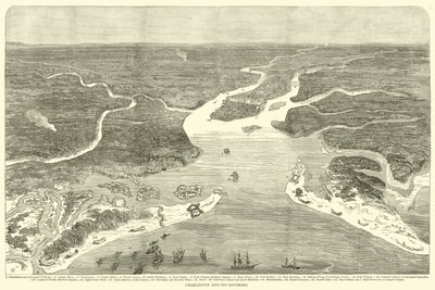 チャールストンとその周辺、1863年7月 作： American School