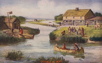シカゴ：1833年のシカゴ（カラーリソ） 作： American School
