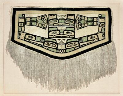 チルカット毛布、1832年以前（山羊の毛とイエローシダーの樹皮） 作： アメリカの学校