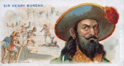 タバコカードサーヘンリーモーガン、パナマの捕獲、スペインの海賊のメインシリーズ（N19）、パブ。 1888 作： American School