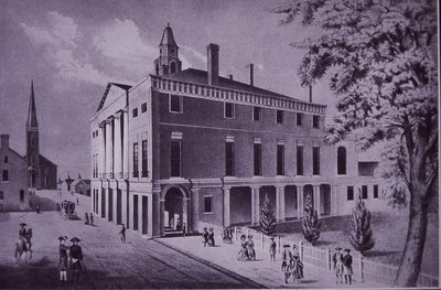 1790年のニューヨーク、ウォール街の市庁舎（彫刻 作： American School