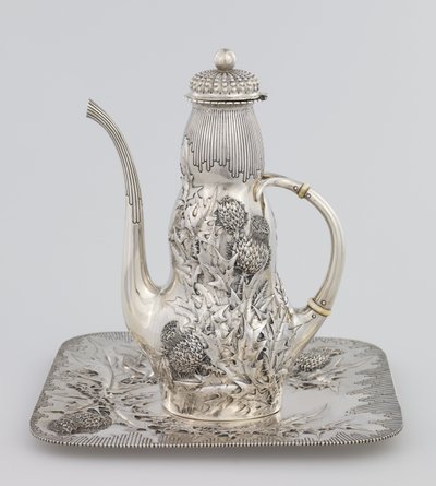 コーヒーポット、1891年（シルバー＆アイボリー） 作： American School