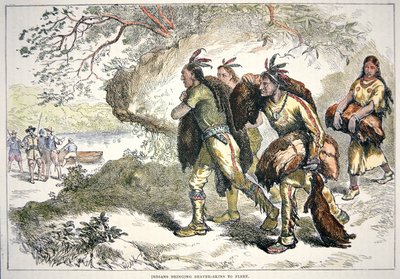 植民地時代の毛皮商人（カラー図版 作： American School