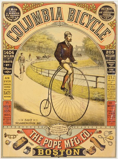 Columbia Bicycle Ad, c.1890s (chromolithograph) 作： American School