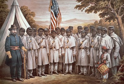黒人ボランティアを対象とした組合員募集ポスター「Come and Join Us Brothers」（カラーリトグラフ 作： American School