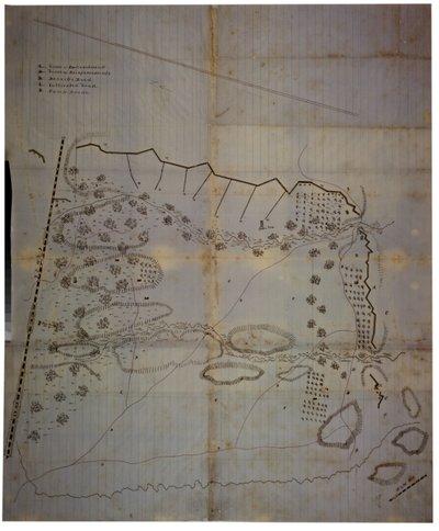 1862年5月、ミシシッピ州コリントスにあるミシシッピ陸軍キャンプの南北戦争南軍の地図 作： American School